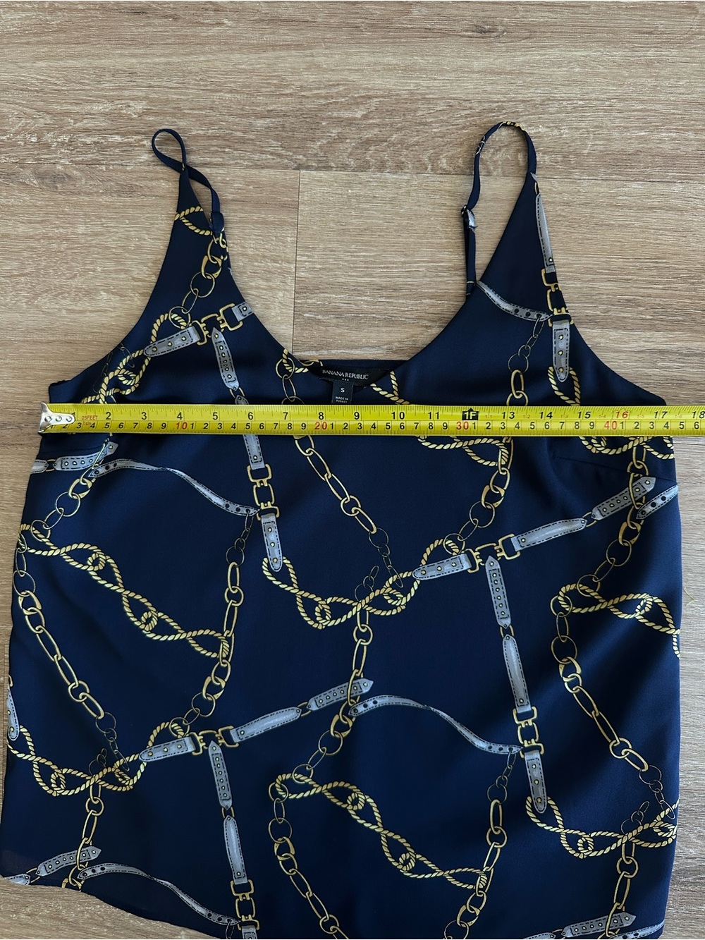 Banana Republic Horsebit Navy Print Equestrian /Western Camisole Size S Like New - Picture 7 of 8